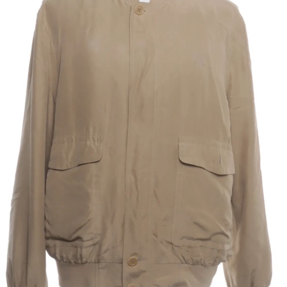 Men's Tan 100% silk Paul and shark yachting jacket